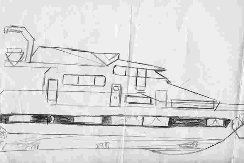 Yacht design sketch by Marco Casali